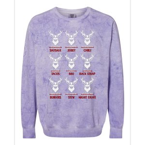 Funny Christmas Deer Hunters All Of Santa's Reindeer Design Colorblast Crewneck Sweatshirt