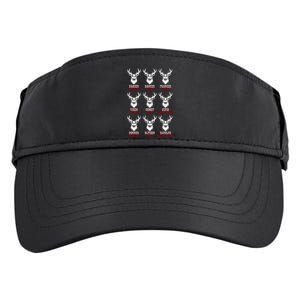 Funny Christmas Deer Hunters All Of Santa's Reindeer Design Adult Drive Performance Visor