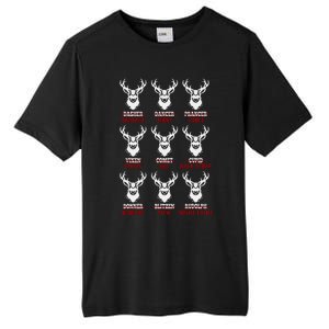 Funny Christmas Deer Hunters All Of Santa's Reindeer Design Tall Fusion ChromaSoft Performance T-Shirt