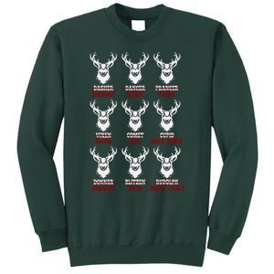 Funny Christmas Deer Hunters All Of Santa's Reindeer Design Sweatshirt