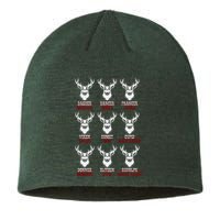 Funny Christmas Deer Hunters All Of Santa's Reindeer Design Sustainable Beanie