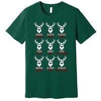 Funny Christmas Deer Hunters All Of Santa's Reindeer Design Premium T-Shirt