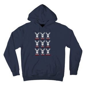 Funny Christmas Deer Hunters All Of Santa's Reindeer Design Tall Hoodie