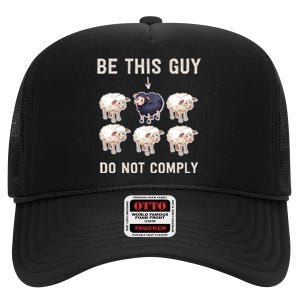 Funny Conservative Do Not Comply Fake News High Crown Mesh Back Trucker Hat