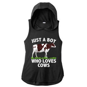 Funny Cow Design Cow Farmer Livestock Animal Ladies PosiCharge Tri-Blend Wicking Draft Hoodie Tank