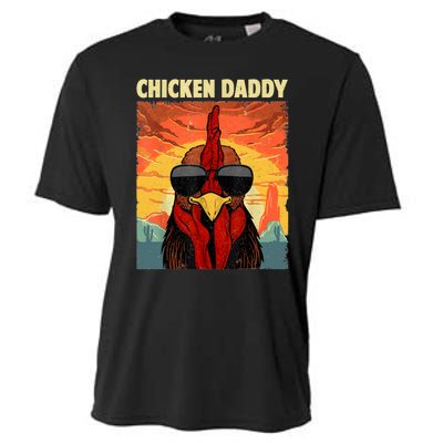 Funny Chicken Daddy Design For Dad Farmer Chicken Lover Cooling Performance Crew T-Shirt