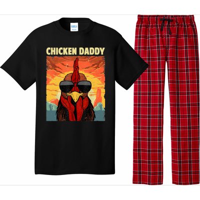 Funny Chicken Daddy Design For Dad Farmer Chicken Lover Pajama Set