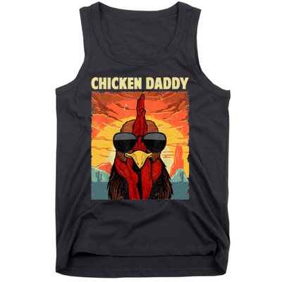 Funny Chicken Daddy Design For Dad Farmer Chicken Lover Tank Top