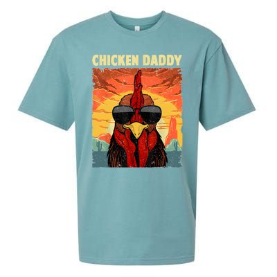 Funny Chicken Daddy Design For Dad Farmer Chicken Lover Sueded Cloud Jersey T-Shirt