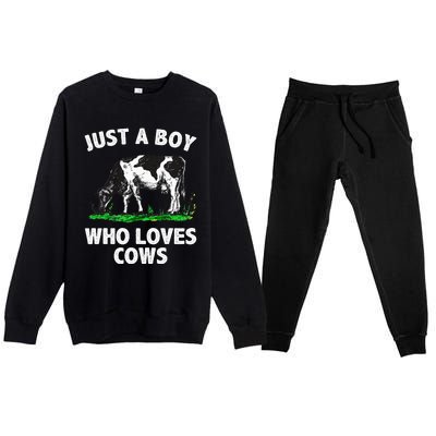 Funny Cow Design Cow Farmer Livestock Animal Premium Crewneck Sweatsuit Set