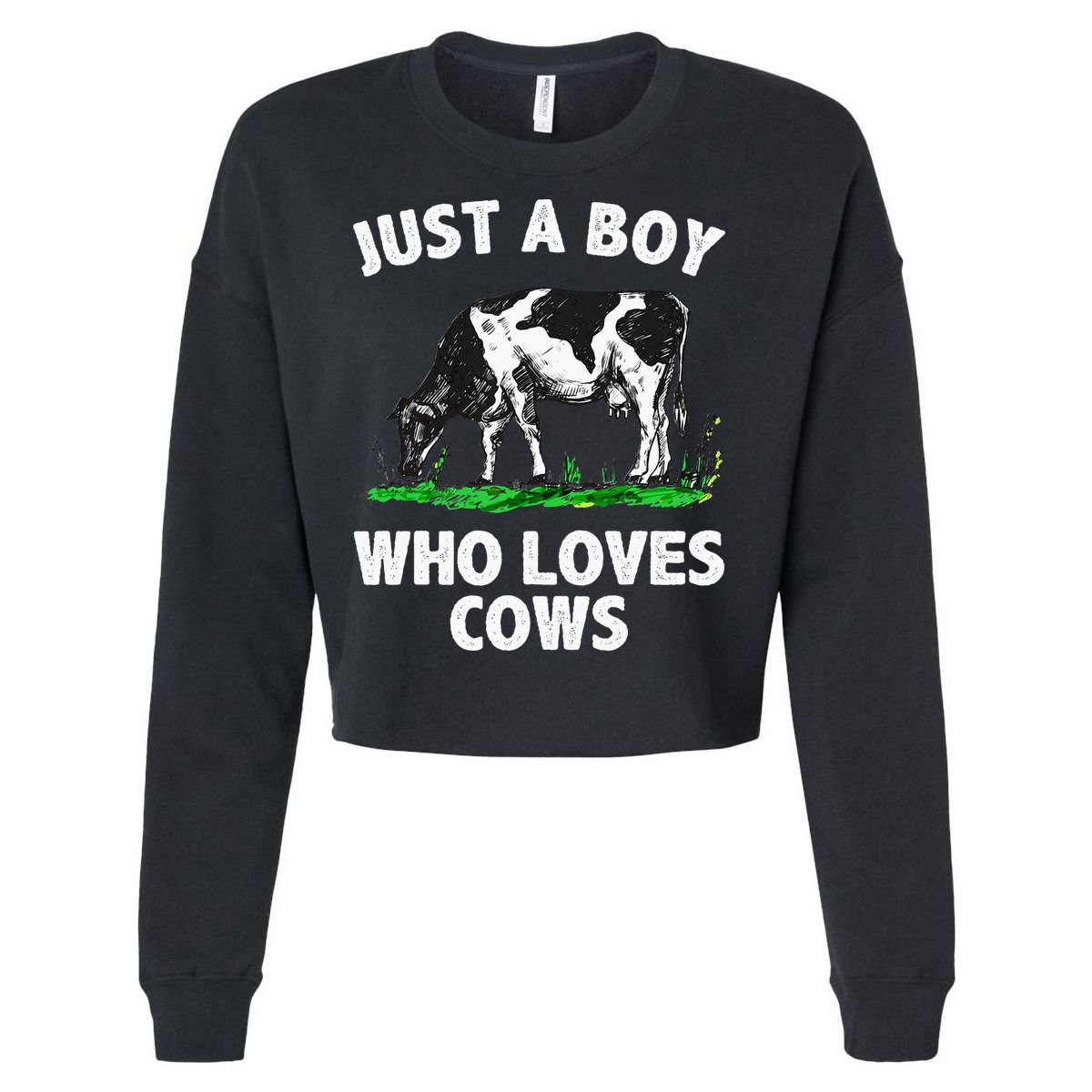 Funny Cow Design Cow Farmer Livestock Animal Cropped Pullover Crew