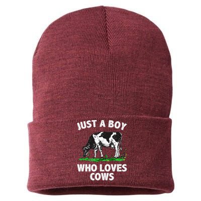 Funny Cow Design Cow Farmer Livestock Animal Sustainable Knit Beanie