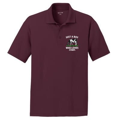 Funny Cow Design Cow Farmer Livestock Animal PosiCharge RacerMesh Polo