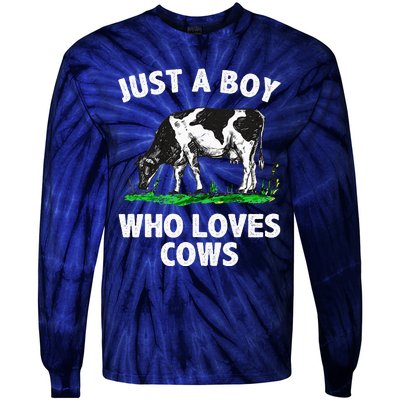 Funny Cow Design Cow Farmer Livestock Animal Tie-Dye Long Sleeve Shirt