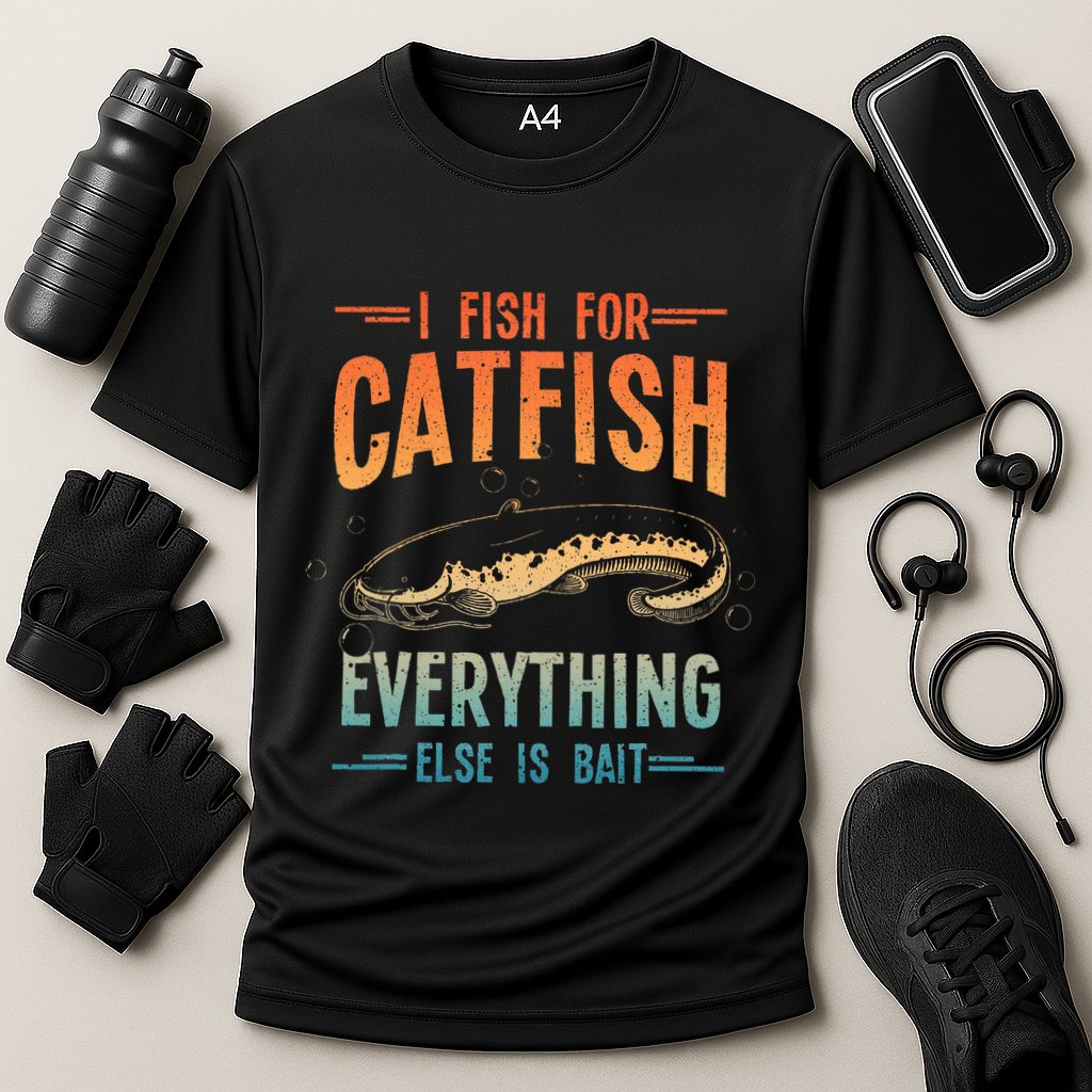 Funny Catfishing Design Catfish Fishing Hunter Cooling Performance Crew T-Shirt