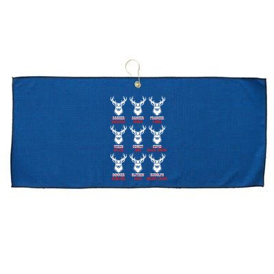 Funny Christmas Deer Bow Hunting Santa Men Women Large Microfiber Waffle Golf Towel