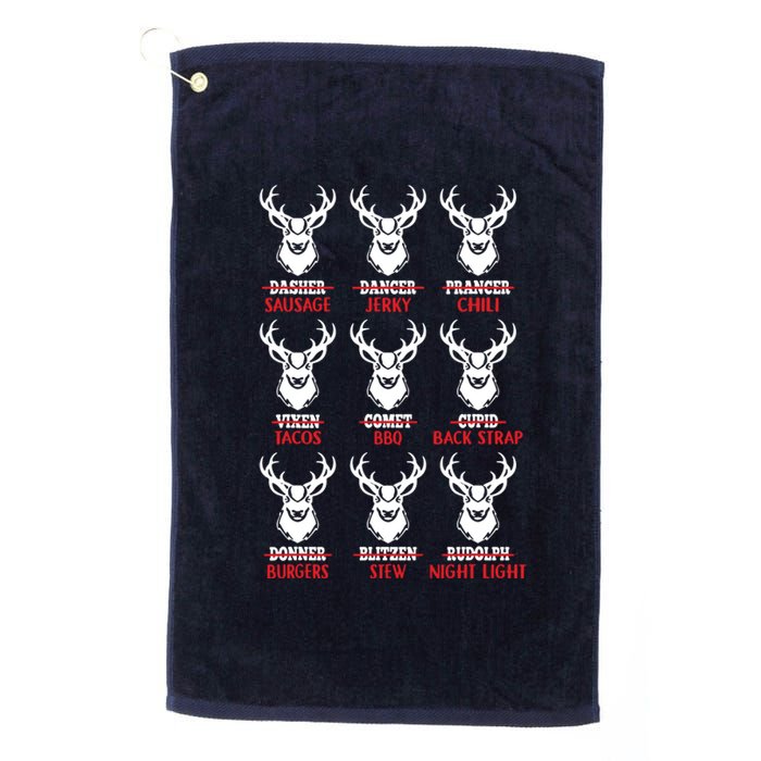 Funny Christmas Deer Bow Hunting Santa Men Women Platinum Collection Golf Towel