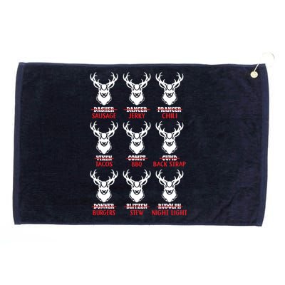 Funny Christmas Deer Bow Hunting Santa Men Women Grommeted Golf Towel