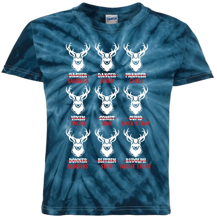 Funny Christmas Deer Bow Hunting Santa Men Women Kids Tie-Dye T-Shirt