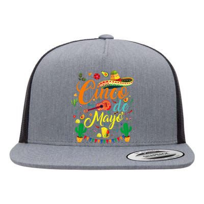 Fiesta Cinco De Mayo Funny Mexican Party 5 De Mayo Flat Bill Trucker Hat