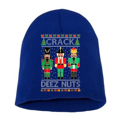 Funny Crack Deez Ugly Nuts Christmas Sweater Xmas Nutcracker  Short Acrylic Beanie