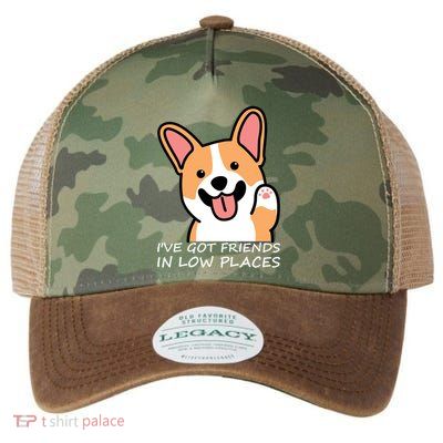 Funny Corgi Dog Lovers I've Got Friends In Low Place Mom Gift Legacy Tie Dye Trucker Hat