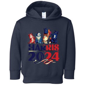 Funny Cat Design Kamala Harris 2024 Childless Cat Lady Toddler Hoodie