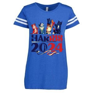 Funny Cat Design Kamala Harris 2024 Childless Cat Lady Enza Ladies Jersey Football T-Shirt