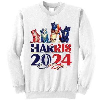 Funny Cat Design Kamala Harris 2024 Childless Cat Lady Sweatshirt