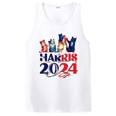 Funny Cat Design Kamala Harris 2024 Childless Cat Lady PosiCharge Competitor Tank