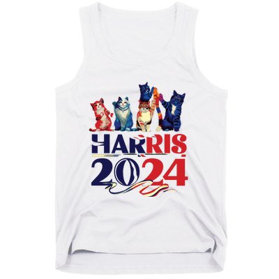 Funny Cat Design Kamala Harris 2024 Childless Cat Lady Tank Top