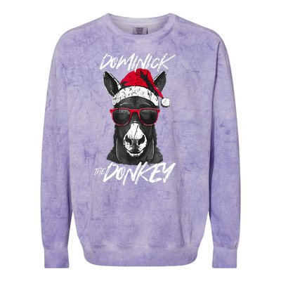 Funny Christmas Dominick The Donkey Santa Hat Xmas Gift Colorblast Crewneck Sweatshirt