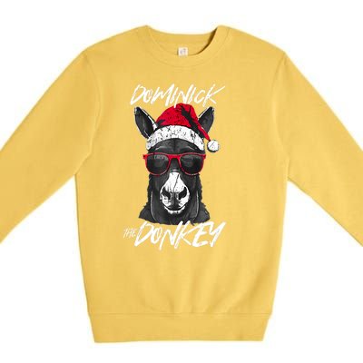 Funny Christmas Dominick The Donkey Santa Hat Xmas Gift Premium Crewneck Sweatshirt