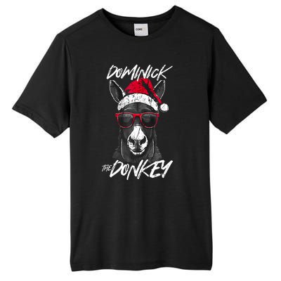 Funny Christmas Dominick The Donkey Santa Hat Xmas Gift Tall Fusion ChromaSoft Performance T-Shirt