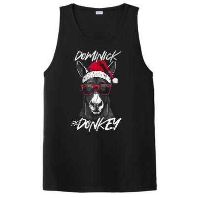 Funny Christmas Dominick The Donkey Santa Hat Xmas Gift PosiCharge Competitor Tank