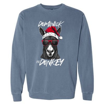 Funny Christmas Dominick The Donkey Santa Hat Xmas Gift Garment-Dyed Sweatshirt