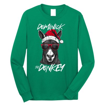 Funny Christmas Dominick The Donkey Santa Hat Xmas Gift Long Sleeve Shirt