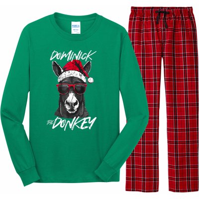 Funny Christmas Dominick The Donkey Santa Hat Xmas Gift Long Sleeve Pajama Set