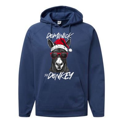 Funny Christmas Dominick The Donkey Santa Hat Xmas Gift Performance Fleece Hoodie