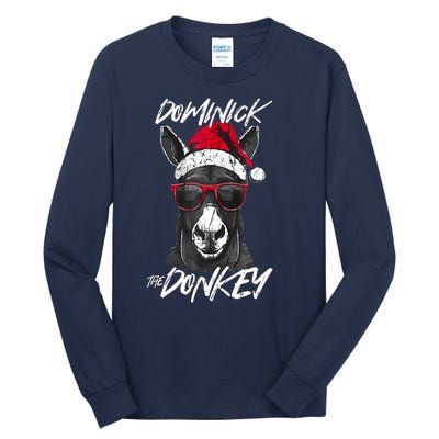 Funny Christmas Dominick The Donkey Santa Hat Xmas Gift Tall Long Sleeve T-Shirt