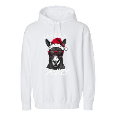 Funny Christmas Dominick The Donkey Santa Hat Xmas Gift Garment-Dyed Fleece Hoodie