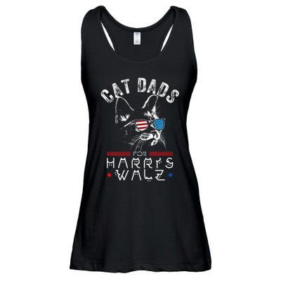 Funny Cat Dads For Harris Waltz 2024 Usa Flag Ladies Essential Flowy Tank