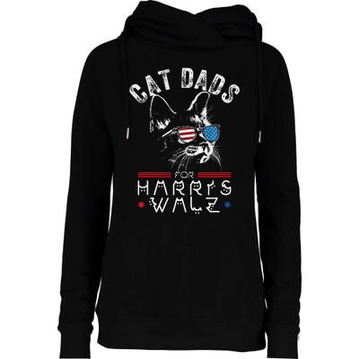 Funny Cat Dads For Harris Waltz 2024 Usa Flag Womens Funnel Neck Pullover Hood