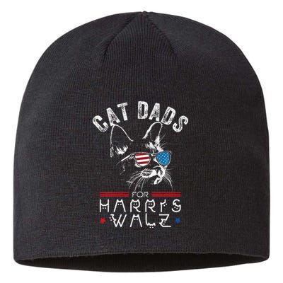 Funny Cat Dads For Harris Waltz 2024 Usa Flag Sustainable Beanie