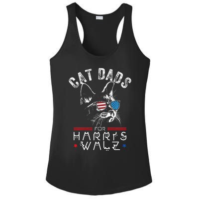 Funny Cat Dads For Harris Waltz 2024 Usa Flag Ladies PosiCharge Competitor Racerback Tank