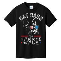 Funny Cat Dads For Harris Waltz 2024 Usa Flag Kids T-Shirt