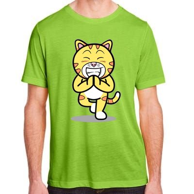 Funny Cat Doing Yoga Gift Cute Kitten Fitness Animal Gift Adult ChromaSoft Performance T-Shirt