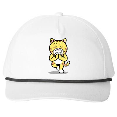 Funny Cat Doing Yoga Gift Cute Kitten Fitness Animal Gift Snapback Five-Panel Rope Hat