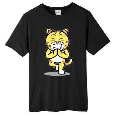 Funny Cat Doing Yoga Gift Cute Kitten Fitness Animal Gift Tall Fusion ChromaSoft Performance T-Shirt