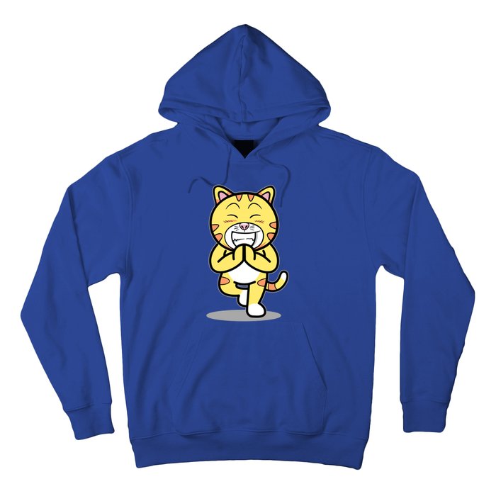 Funny Cat Doing Yoga Gift Cute Kitten Fitness Animal Gift Hoodie